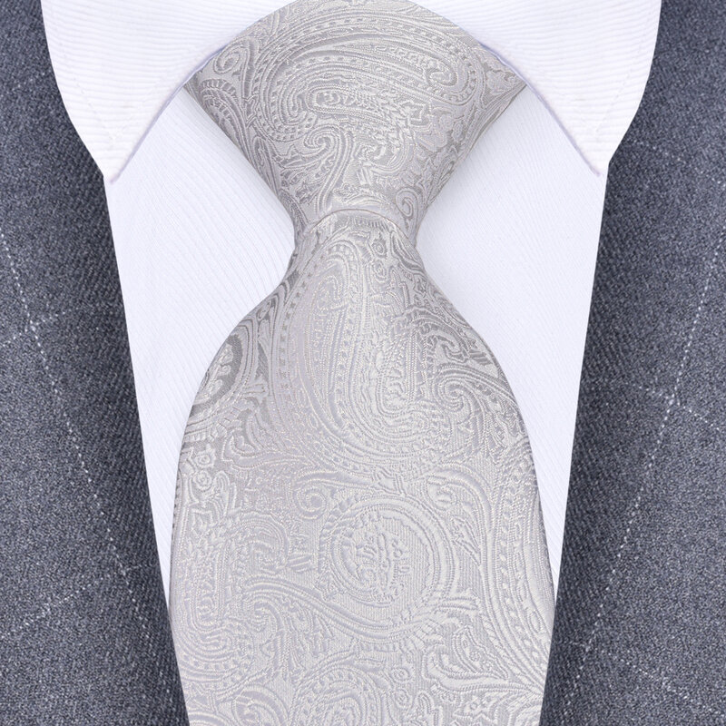 عالية الجودة 8 سنتيمتر بيزلي التعادل الرجال الرقبة التعادل لمكتب الأعمال الزفاف موضة ربطة العنق أبيض أحمر أرجواني