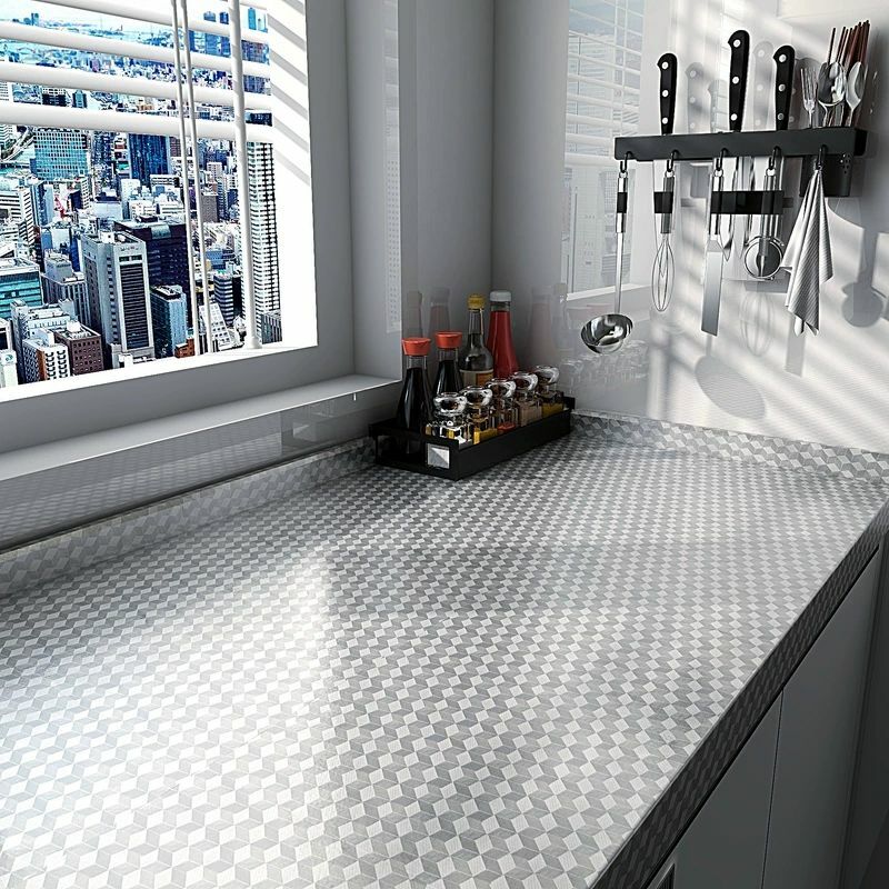 Keuken Oliebestendige waterdichte stickers Aangroeiwerende aluminiumfolie op hoge temperatuur Zelfklevend behang Fornuis Kaststickers