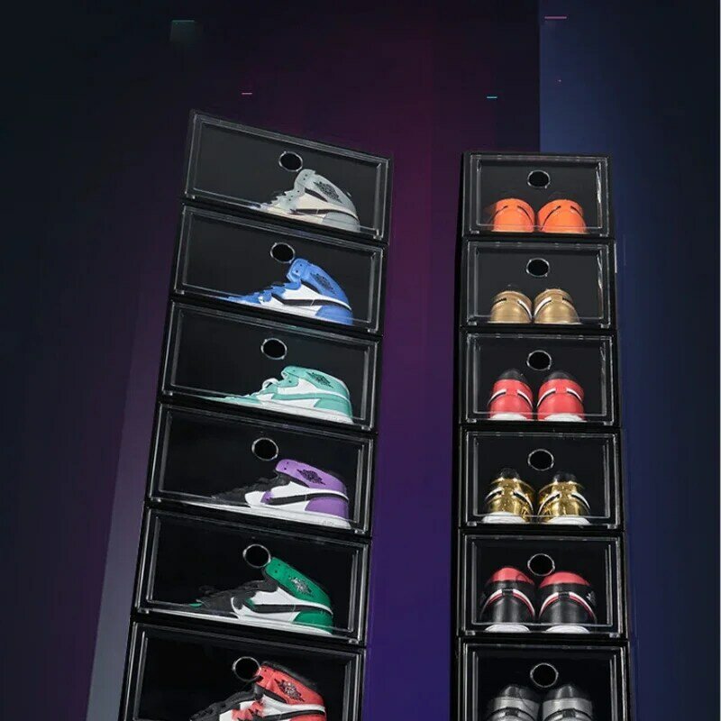1pcs/set AJ Sneakers Box  plastic shoe box Stackable Cabinet Storage Box high-top Dustproof AJ shoes organizers Shoe Rack