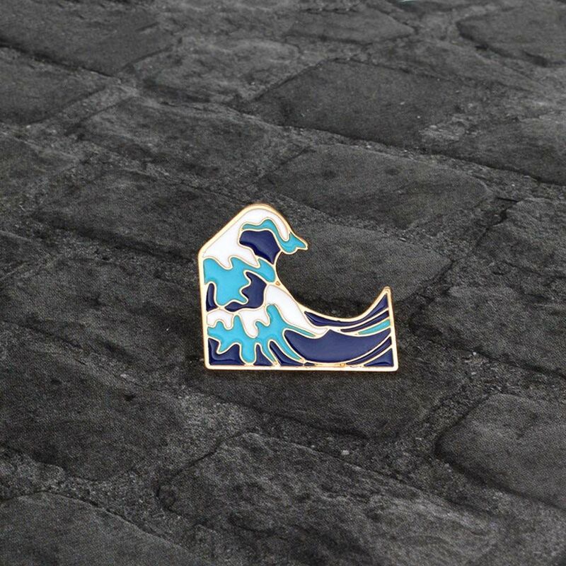 Jewelry Accessories Travel Commemorative Lapel Brooch Badge Pin Funny Brooches Brooches Pin Sea Wave Brooches Enamel Pin