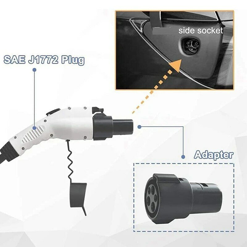 5X Electric Car Charging Connector SAE J1772 Type 1 To Tesla EVSE EV Charger Adapter For Tesla Model X/Y/3/S
