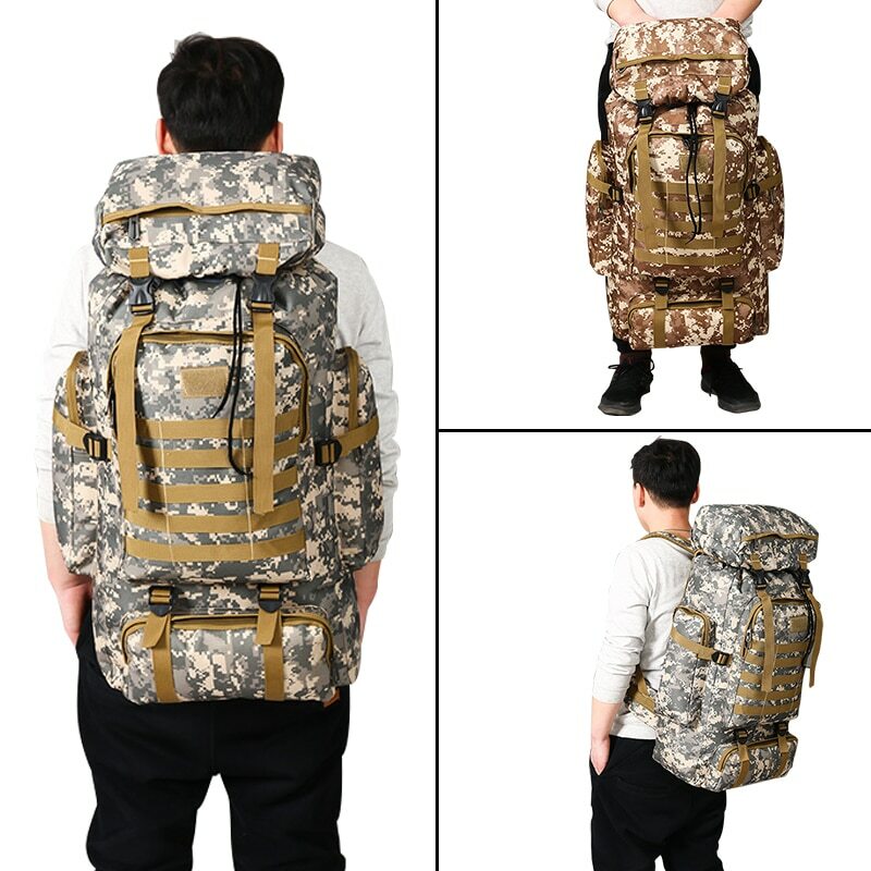 Mochila de camuflaje al aire libre para hombres, mochila militar impermeable de gran capacidad para exteriores, mochila de viaje para hombres, bolsa de senderismo