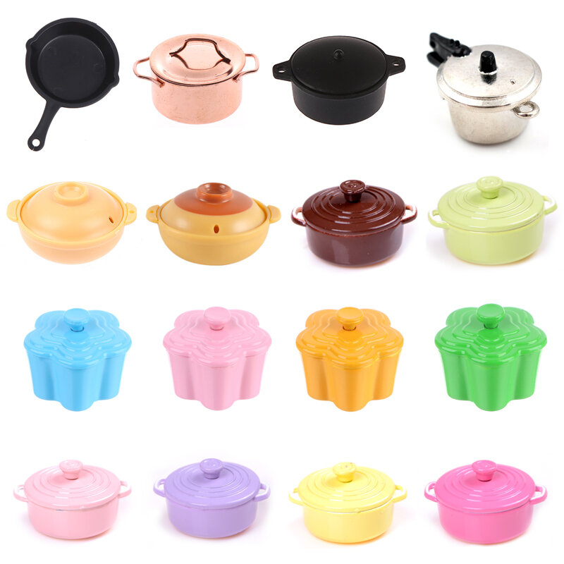 1:12 Dollhouse Miniature Kitchen Utensils Cooking Ware Mini Pot Boiler Pan Doll House Accessories Play Kitchen Toy
