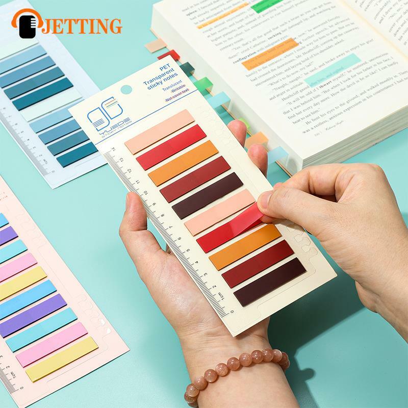 200Sheets Index Tabs With Ruler Waterproof File Tabs Flags Colorful Sticky Notes For Reading Notes Books School Office Supplies