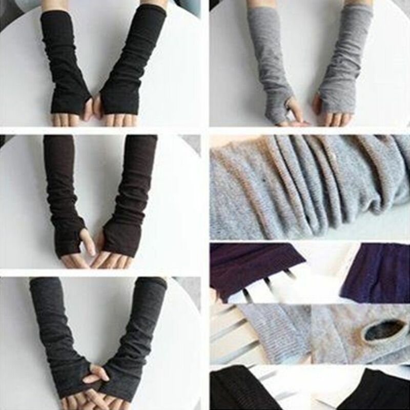 女性用かぎ針編みウォーマー,ユニセックスミトン,指なし,長い腕,流行,冬のファッション