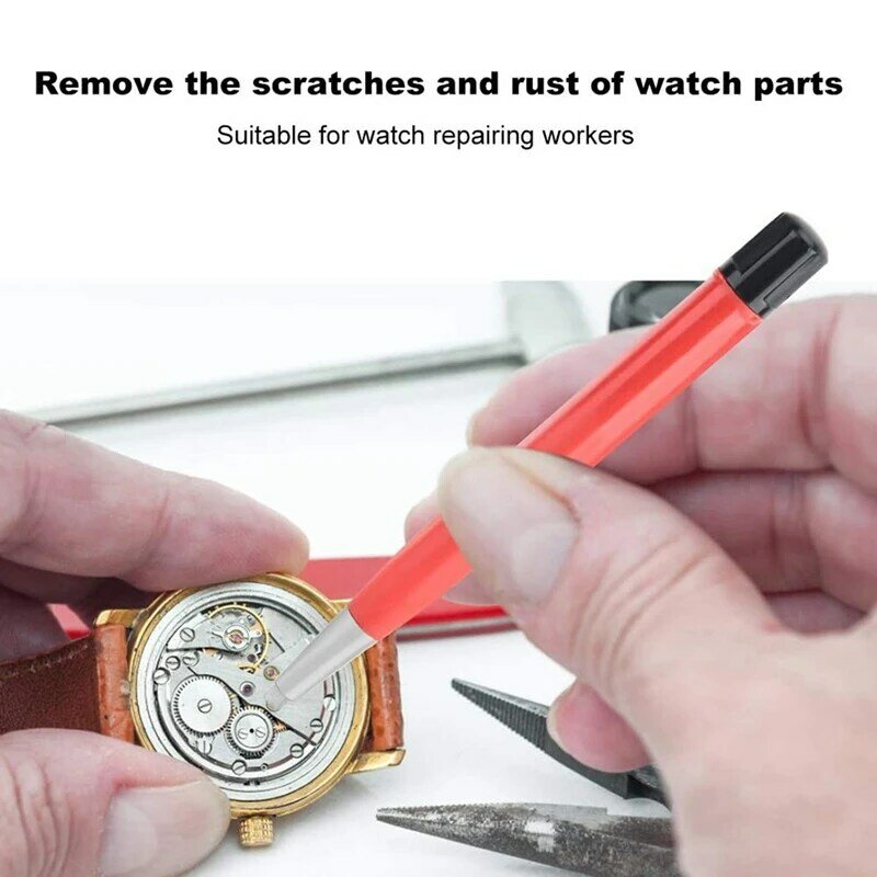 Prático Assista Rust Removal Brush Pen, Latão de fibra de vidro e aço limpo, Ferramenta de polimento Scratch, Watch Parts Repair Tool