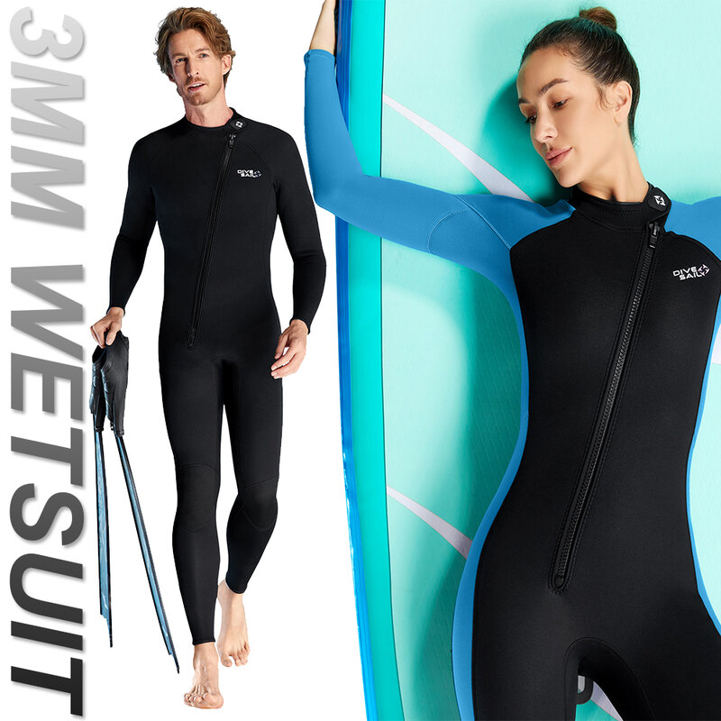 Terno de mergulho em neoprene premium para homens e mulheres, fato longo, espesso quente, natação, caiaque, surf, drifting, equipamento impermeável