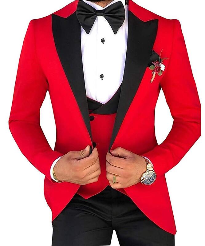 2023 Männer 3 Stück Anzüge für Männer maßge schneiderte Bräutigam Trauzeugen Smoking Hochzeit Männer Anzug Terno Masculino(Jacke Hose Weste)