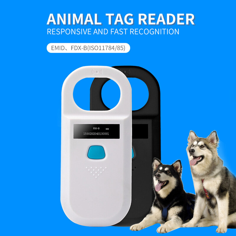 Pet Scanner ISO11784/5 FDX-B Animal Pet Id Reader Chip Transponder USB RFID Handheld Microchip Scanner For Dog Cats Animal