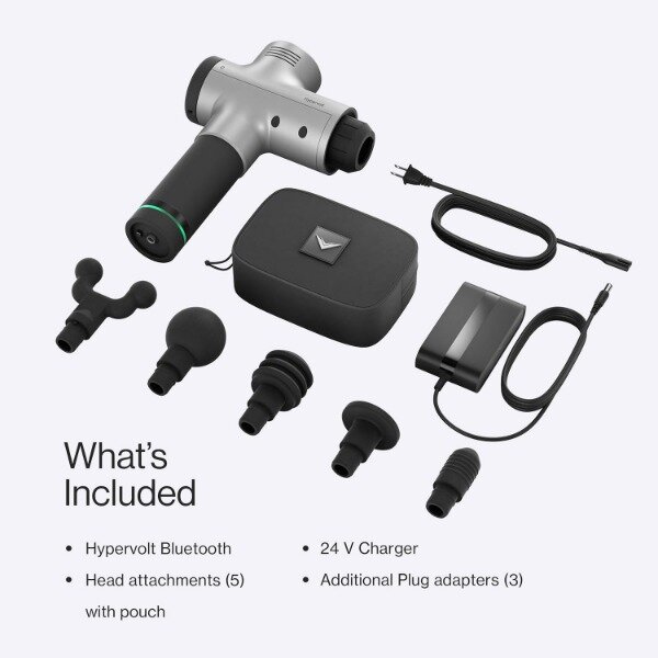 Hypervolt Bluetooth, Met Stille Glijtechnologie-Handheld Percussiemassagepistool | 3 Snelheden, 5 Verwisselbare Koppen