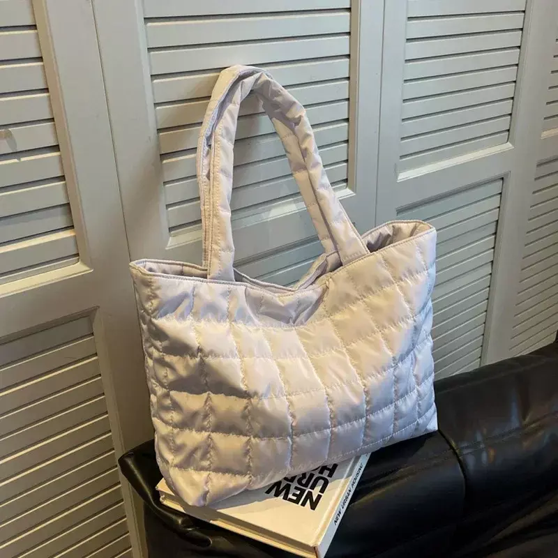 SL01 bolso de hombro de gran capacidad para mujer, bolsos de nailon sólido, bolsos de mano casuales de algodón, invierno, nuevo