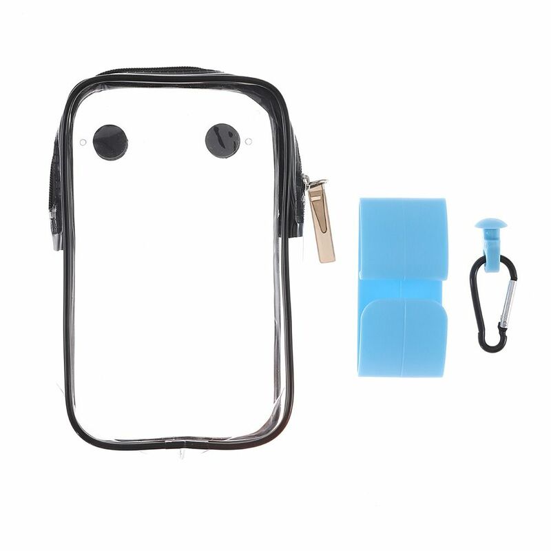 Impermeável PVC Keychain Toiletry Bag, Transparente Inserir Ganchos, Bolsa Acessórios, Saco de Praia, sacolas