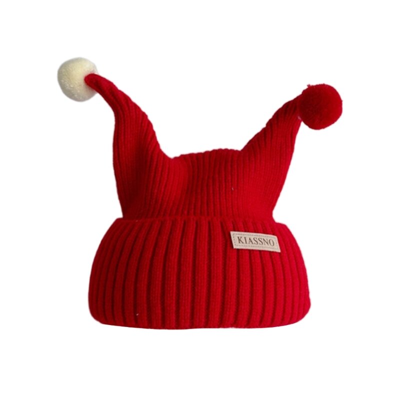 Bonnet en tricot confortable automne hiver couleur unie bonnet cadeau pour les tout-petits