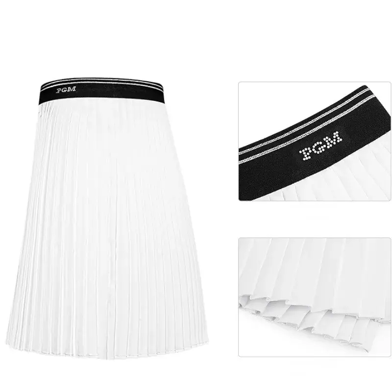 PGM Women's Golf Skirt Summer Quick-drying Sports Skirt Elastic Belt Bright Diamond Pleated Skirt QZ088