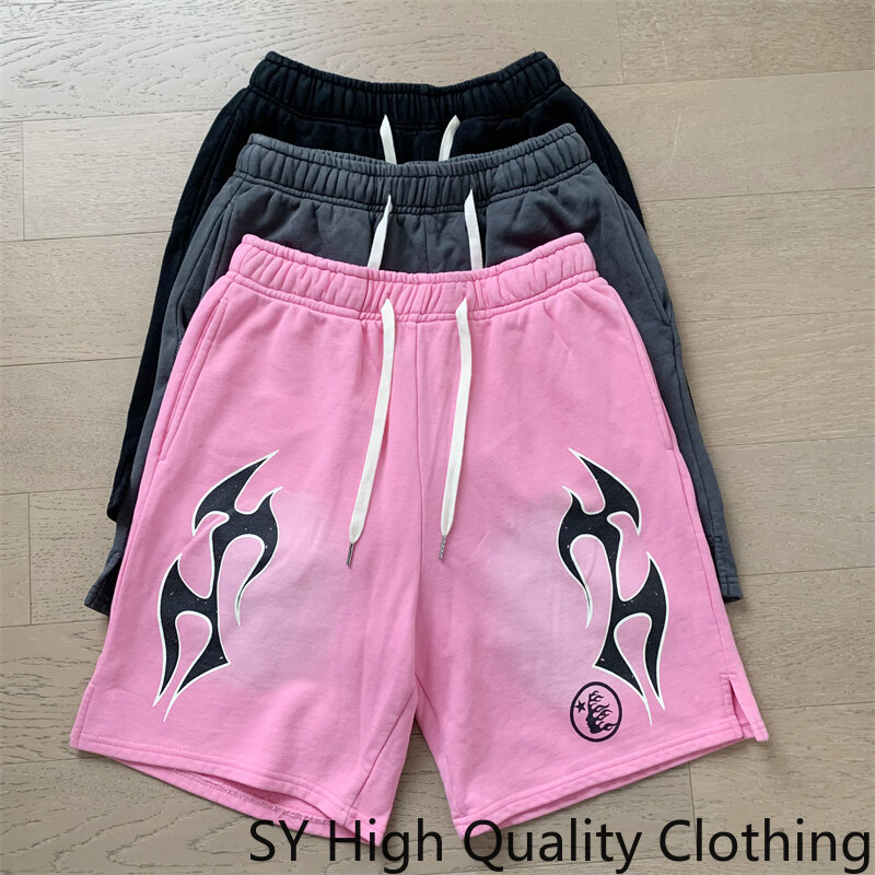 Calções esportivos casuais Hell Star, masculino e feminino, calça retrô, Y2K solta, de alta qualidade, novo, verão