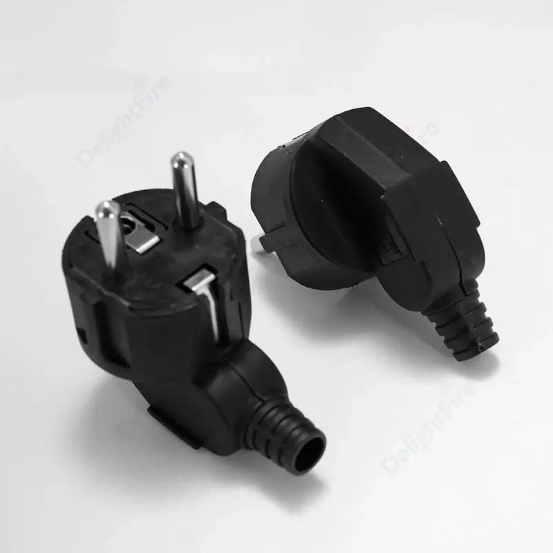 EU Plug Adapter 16A Male Replacement AC Outlets Rewireable Schuko Electeic Socket Euro Connector For Power Extension Cable