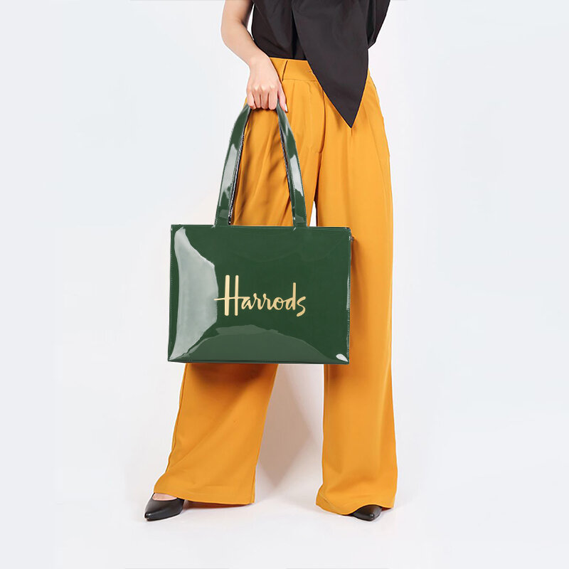 Borsa Shopping riutilizzabile in PVC stile londra borsa da donna borsa Shopper ecologica piccola firma borsa a tracolla impermeabile