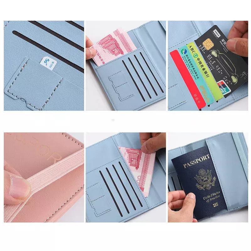 Leather Passport Holder Covers Case Waterproof Travel Credit Card Wallet Cute Passport Book for Women/Men Passport Cover ID Card