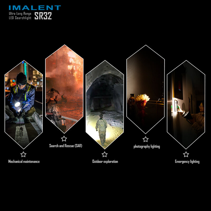 Imagolor-lanterna recarregável de alta potência, poderoso, recarregável, com 32 led cree xhp50.3 hi-led, sr32, 120000 lumens
