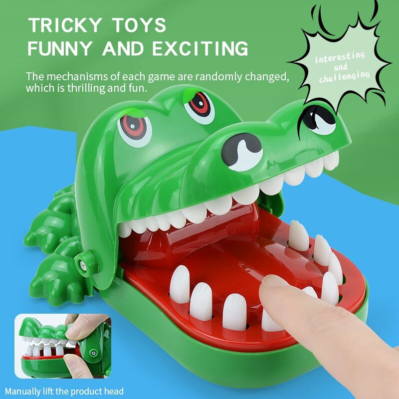 ワニの歯のおもちゃ子供のワニの噛む指の歯科医のゲーム。運いたずら子供のおもちゃパーティーや子供のゲームのために面白い