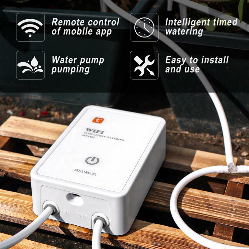 Tuya WiFi ري الحدائق الذكي ، نظام مؤقت للري ، جهاز اختبار درجة حرارة رطوبة التربة ، جهاز مراقبة النباتات الذكية