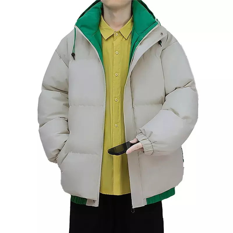 Casaco de algodão curto resistente a frio e quente masculino, casaco versátil, marca espessada, nova moda, outono, inverno