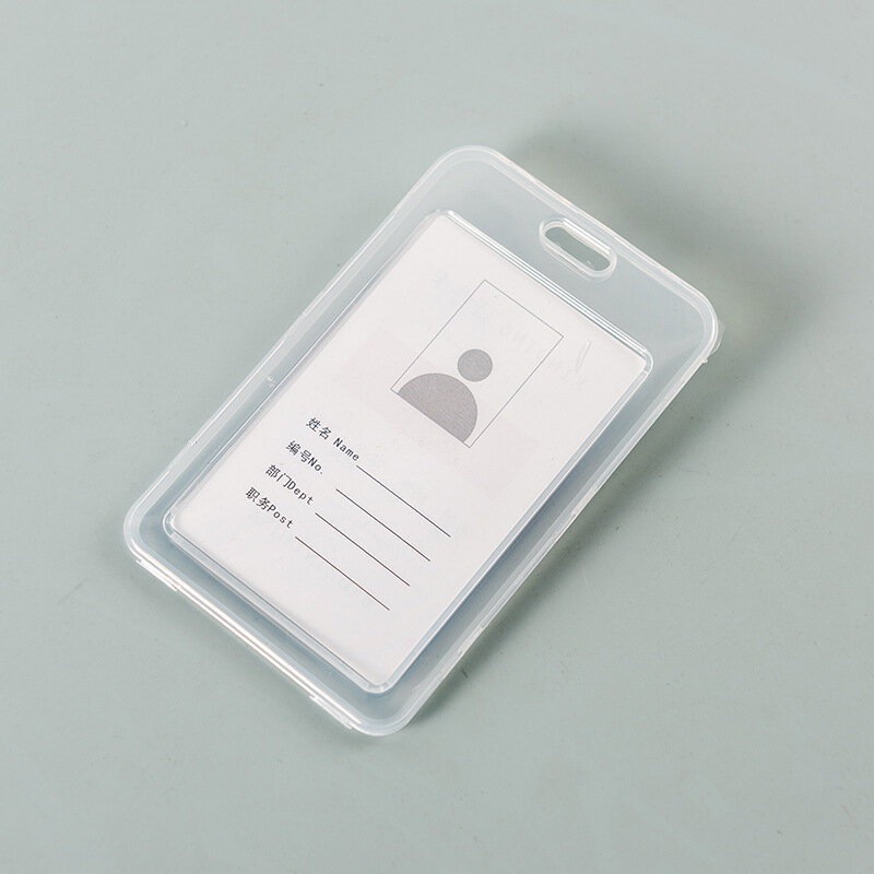 Porte-carte Solide en Plastique Translucide Double Face pour Document d'Identité, Couverture de Permis de Travail pour Employés