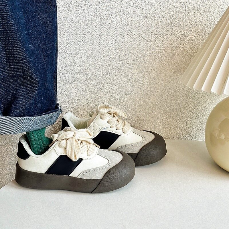 Sepatu Sneakers olahraga anak bayi balita, sepatu kets kasual Vintage untuk anak laki-laki dan perempuan, sepatu olahraga datar desain mewah baru