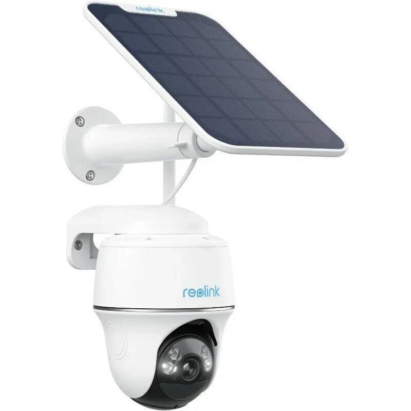 Reolink kamera keamanan nirkabel luar ruangan, daya matahari Pan tilt dengan penglihatan malam 5MP, Wi-Fi 2.4/5 GHz, bicara 2 arah, berfungsi dengan
