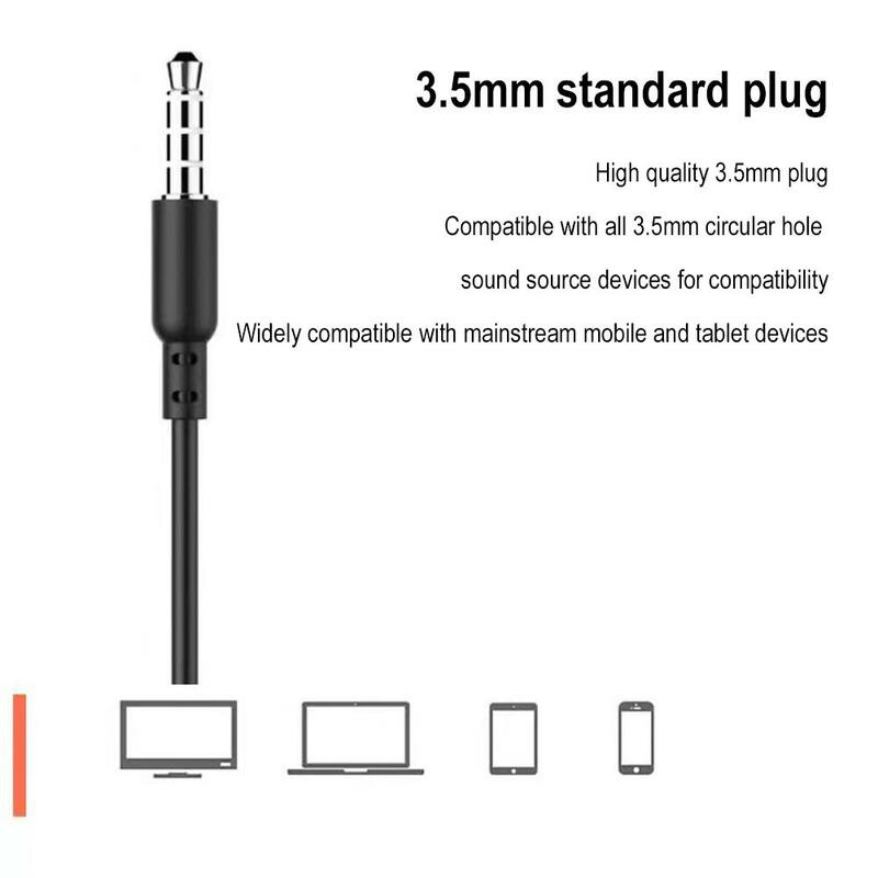 Earbud In-ear 2 warna pilihan 3.5mm, Earphone berkabel dengan Aksesori In-ear mikrofon kabel kualitas tinggi C6Z2