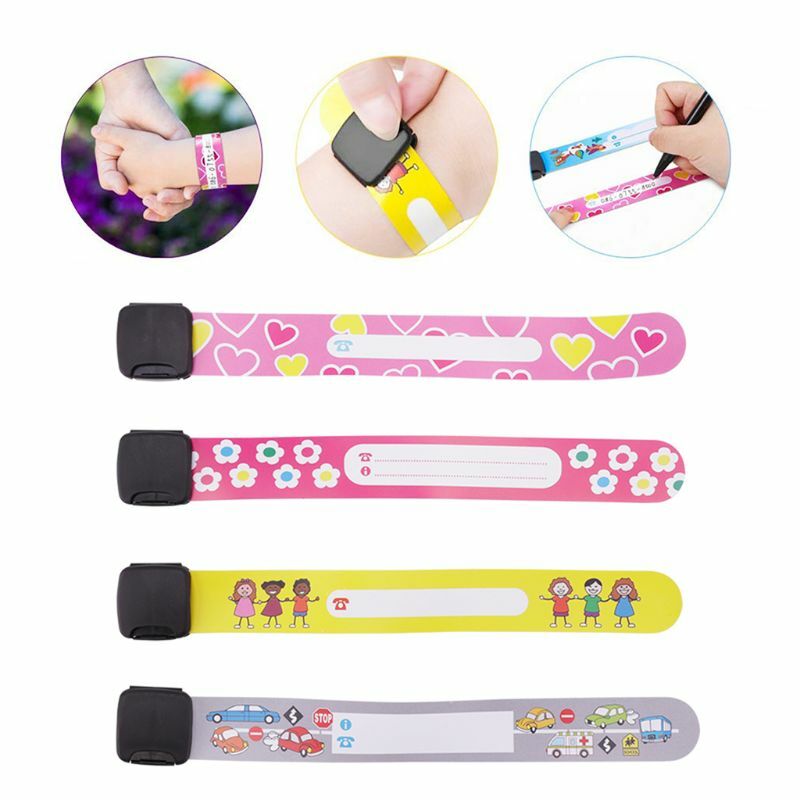 Reusable Child Safety Bracelets Waterproof Adjustable Travel Wristbands fo