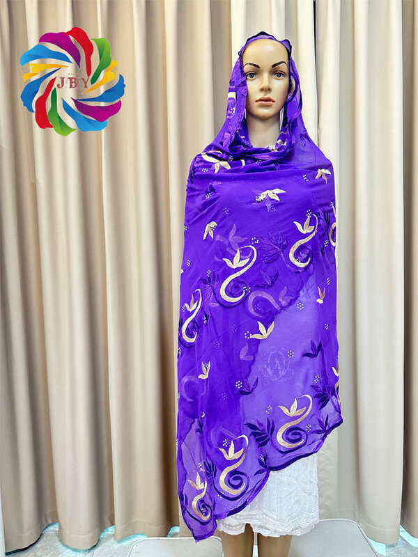 free shipping New Style African Muslim Headitechiffon Embroidered Scarf Dubai Headscarf Shawl Islamic Ramadan Hijab Prayer Scraf