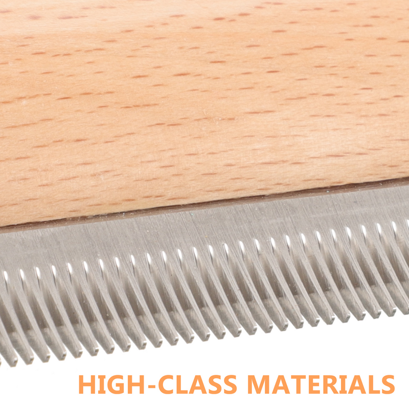 Wooden Face Cleaning Scrub Brush Hair Metal Dog Shedding Grooming Scraper for Dogs Deshedding The Comb Scraper