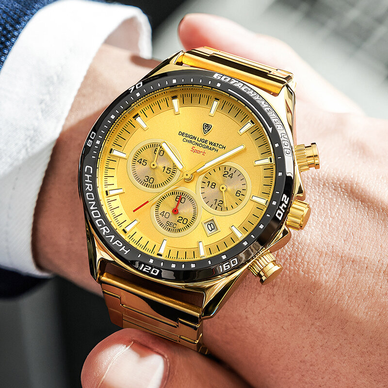 LIGE 남성용 럭셔리 시계, 오리지널 하이 퀄리티 남자 쿼츠 손목시계, 방수 독특한 디자인