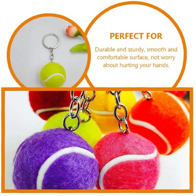 30Pcs Tennis Keychain Tennis Match Gifts Backpack Keychain Hawaiian Party Favors Gifts Mini Tennis Ball Keychains