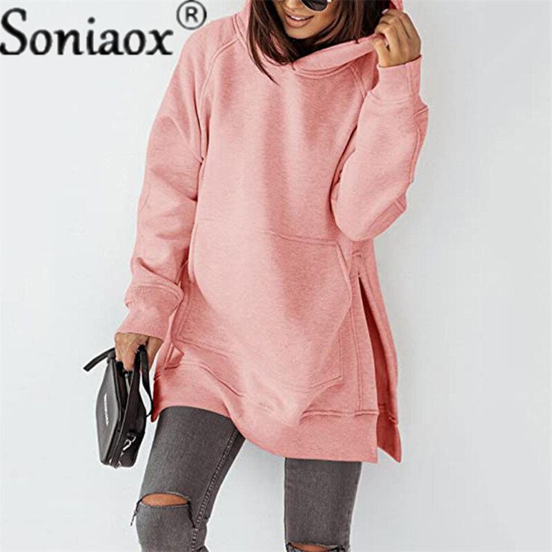 Sudadera con capucha de cuello redondo para mujer, ropa informal holgada de manga larga, chaqueta, abrigo, otoño e invierno, 2022
