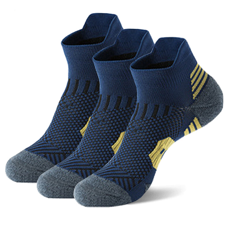 3Pair Professional Fitness Sports Socks Towel Bottom Non-Slip Running Socks Men Women Short Quick-Drying Basketball Training Sox