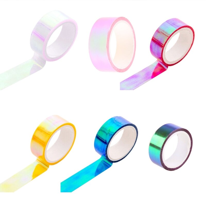 ประณีต Glitter เทปตกแต่ง Rainbow สติกเกอร์เทปสำหรับ DIY Scrapbooking ปฏิทินวางแผน Journals Art Photo Dropship