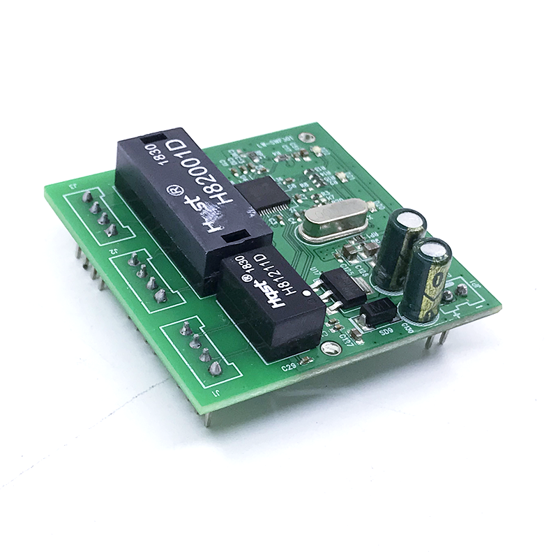 Módulo de interruptor Ethernet industrial no gestionado, placa PCBA, puertos de detección automática OEM, placa base de 5V-12V, 10/100M, 3 puertos