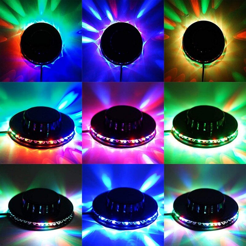 Natal Mini Partido Lâmpada, RGB Girassol Projetor Laser, Disco Iluminação de parede, Luz do palco, Bar DJ Sound Background, Natal Luz, 48 LEDs, 8W