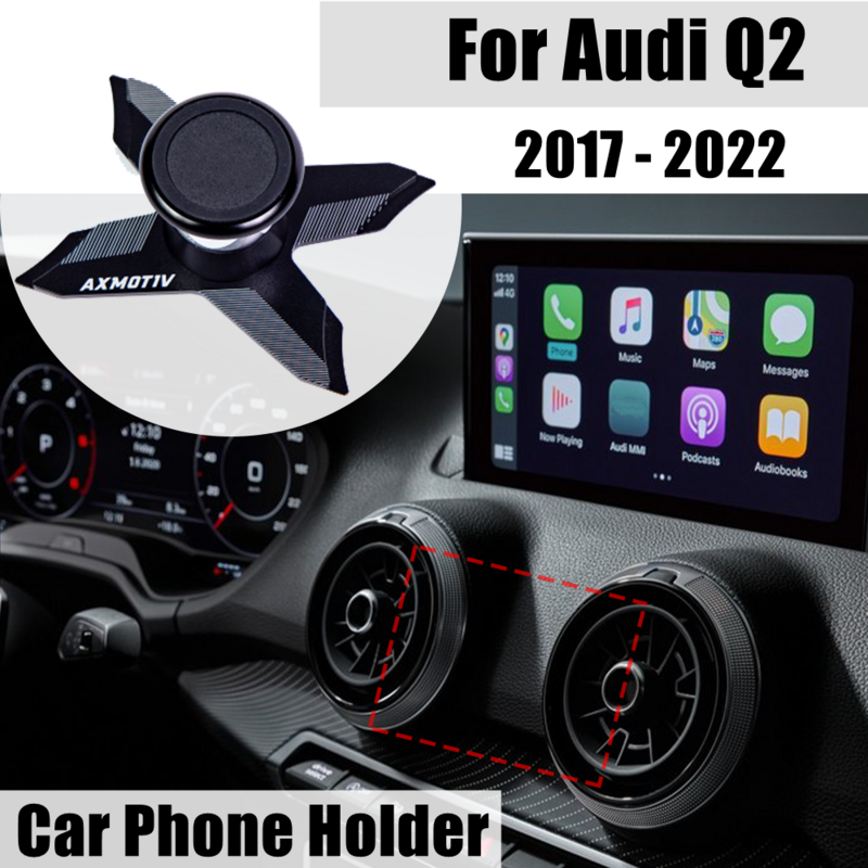 Dudukan Telepon Mobil untuk Audi Q2 SQ2 2017-2022 Braket Navigasi Dudukan Telepon Magnetik 360 Aksesori Mobil Seluler Yang Dapat Diputar