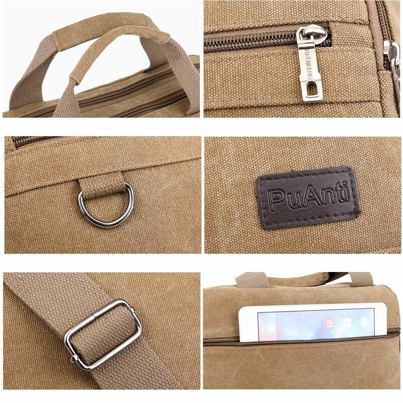 Multi-layer Messenger Bag Outdoor Zipper Square Shape Shoulder Bag Large Capacity Canvas Travel Crossbody Bags Unisex