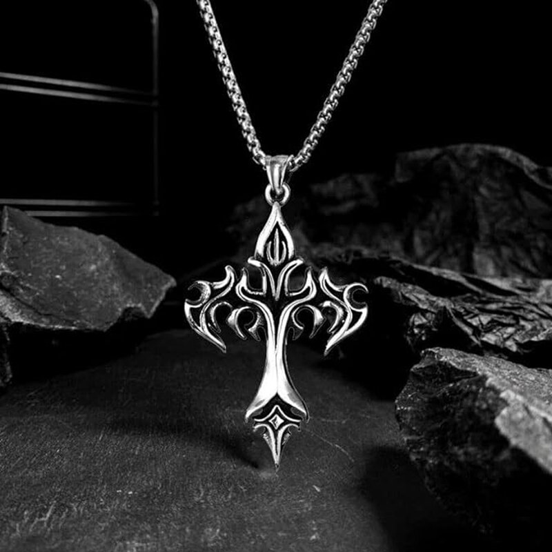 Collana Unisex, gioielli in acciaio inossidabile con croce Punk Rock, collana di moda gotica