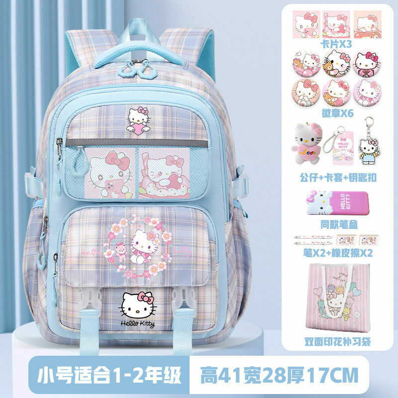 Sanrioハローキティハローキティスクールバッグ子供用、学生用大容量バックパック女の子用、新しい