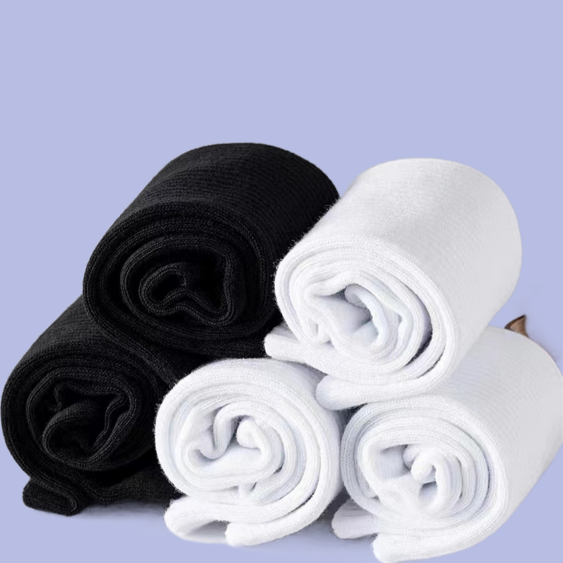 High Quality 5/10 Pairs Classic Black White 95% Cotton Short Socks Summer Thin Low Tube Socks Anti Odor Ankel Sox EU 37-42