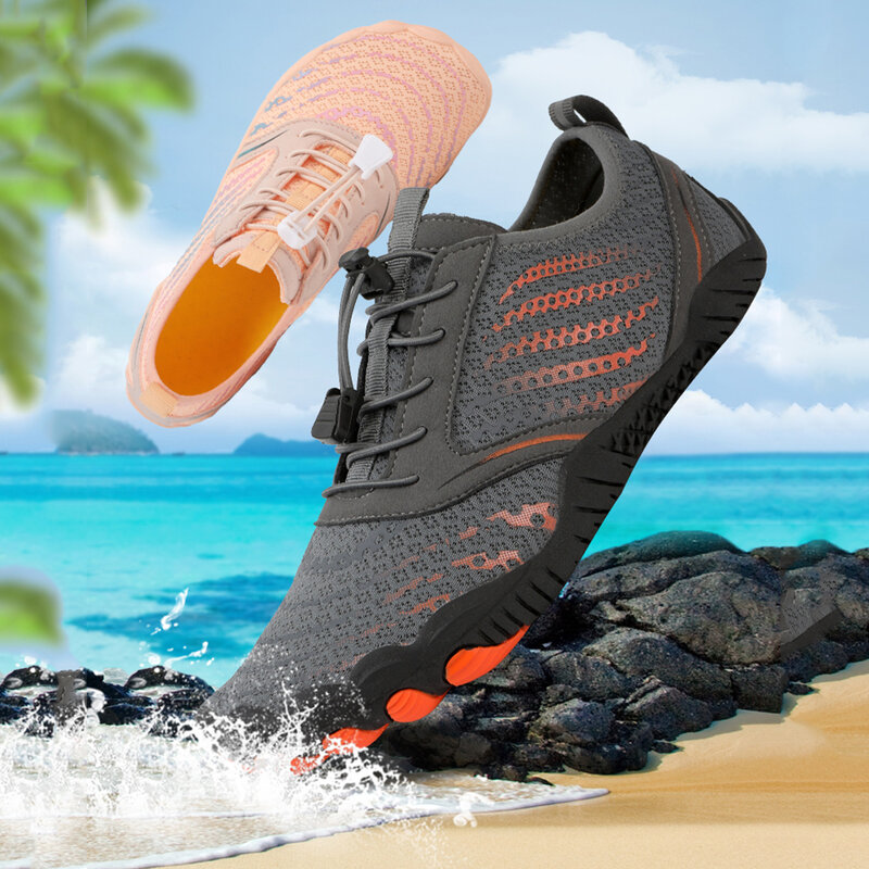 Sepatu Air kaki telanjang pria dan wanita, sandal pantai selancar Snorkeling anti licin, sepatu olahraga ringan latihan
