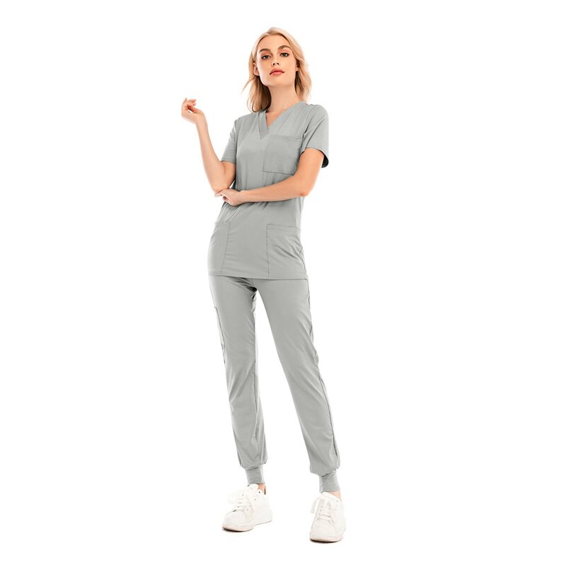 멀티 컬러 유니섹스 반팔 약국 간호사 유니폼, 병원 의사 작업복 수술 유니폼, 스크럽 세트
