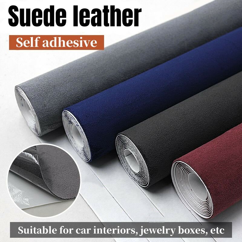 Self Adhesive Suede Fabric PU Leather for Automotive Interior Door Panel Roof AB-pillar Car Seat Decor DIY Velvet Repair Sticker