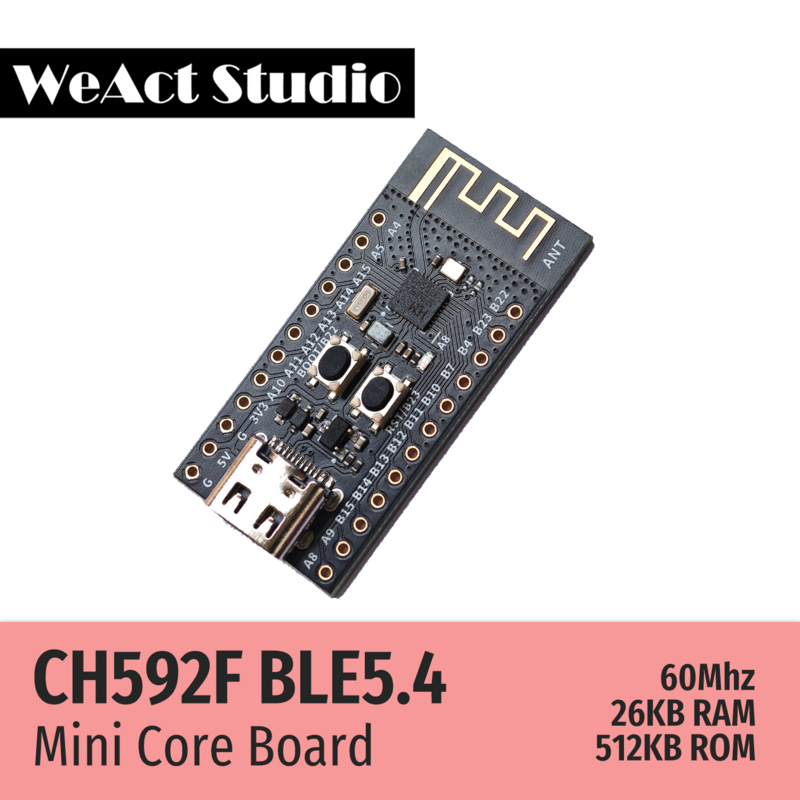 WeAct-Placa de demostración inalámbrica MCU WCH, CH592F, CH592, RISC-V Core, BLE5.4
