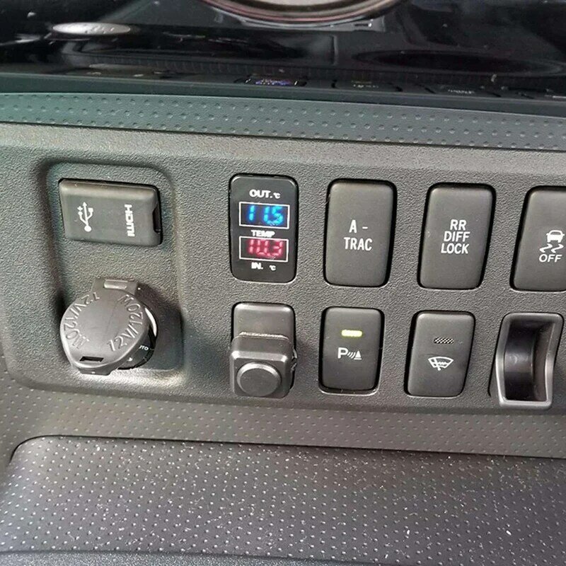 Pantalla de temperatura Dual para coche, Sensor de temperatura Dual, interior y exterior, para Toyota Corolla, Reiz, Prado, Prius, 2 uds.